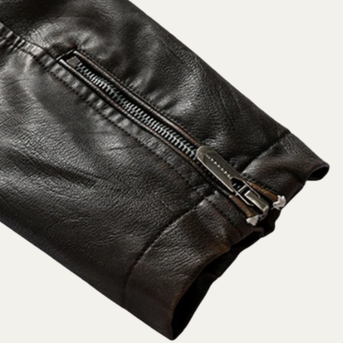 Merrick biker jacket detail