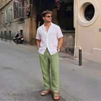 Auden linen trousers styling view