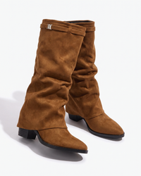 Odette | Mid Calf Slouch Block Heel Boots