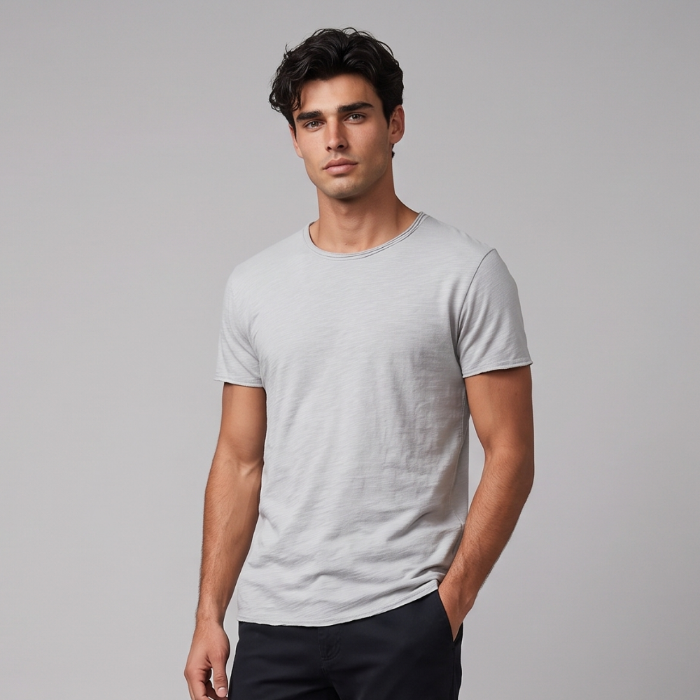 Rex | Cotton Crew Neck Basic T-Shirt