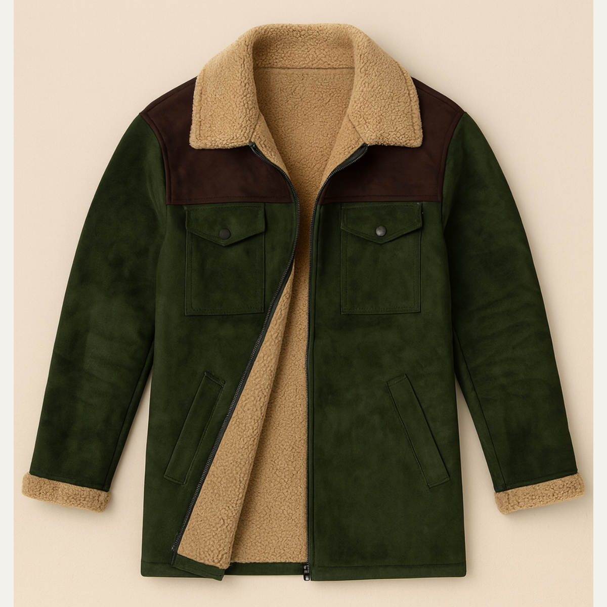 Coleridge Jacket sherpa lined collar detail