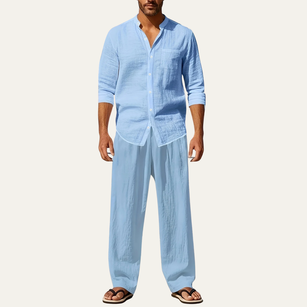 Pablo | Men's Summer Linen Shirt and Trousers Two-Piece Set