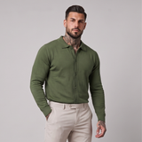 Keegan | Long Sleeve Button Up Knit Polo Shirt