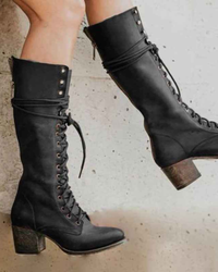 Cressida | Lace-Up Leather Combat Boots