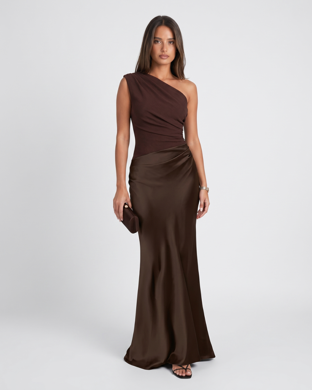 Alicia | One-Shoulder Pleated Maxi Dress
