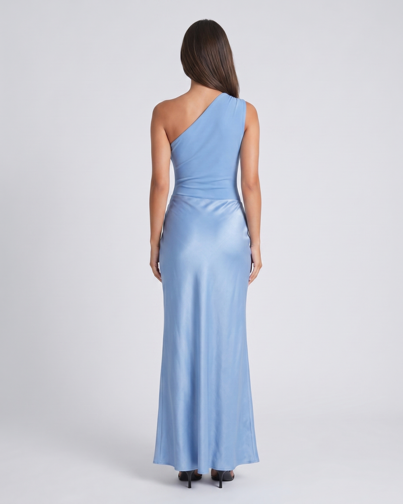 Alicia | One-Shoulder Pleated Maxi Dress