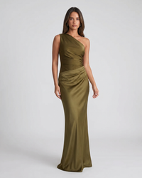 Alicia | One-Shoulder Pleated Maxi Dress
