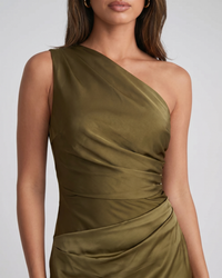 Alicia | One-Shoulder Pleated Maxi Dress