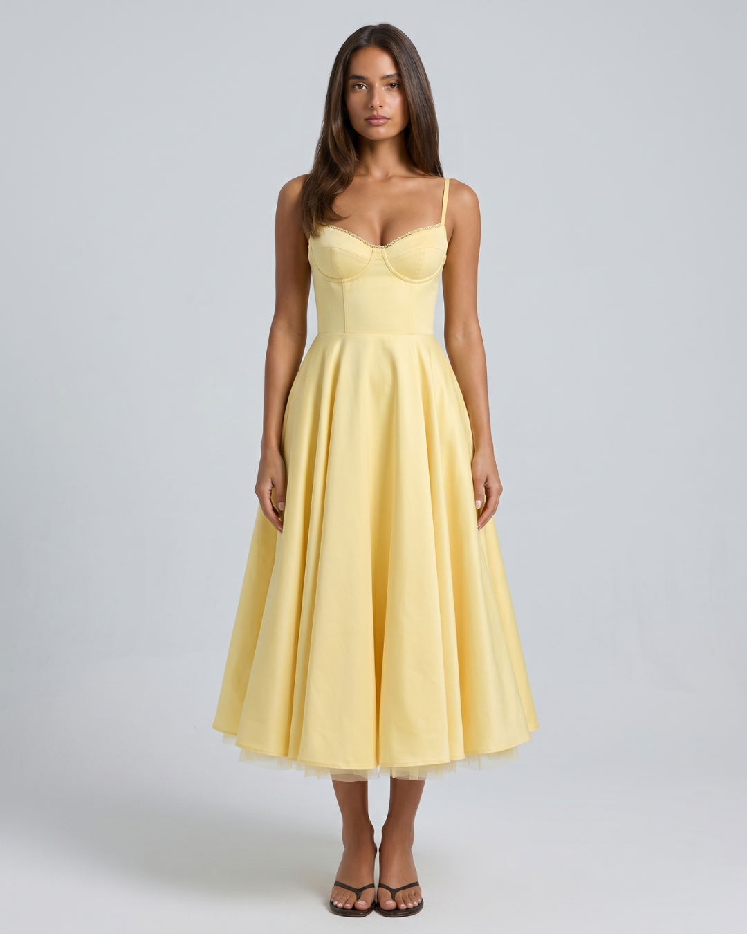 Celestina | Corset-Style Sleeveless Midi Dress