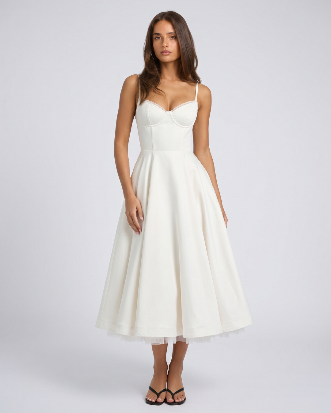 Celestina | Corset-Style Sleeveless Midi Dress