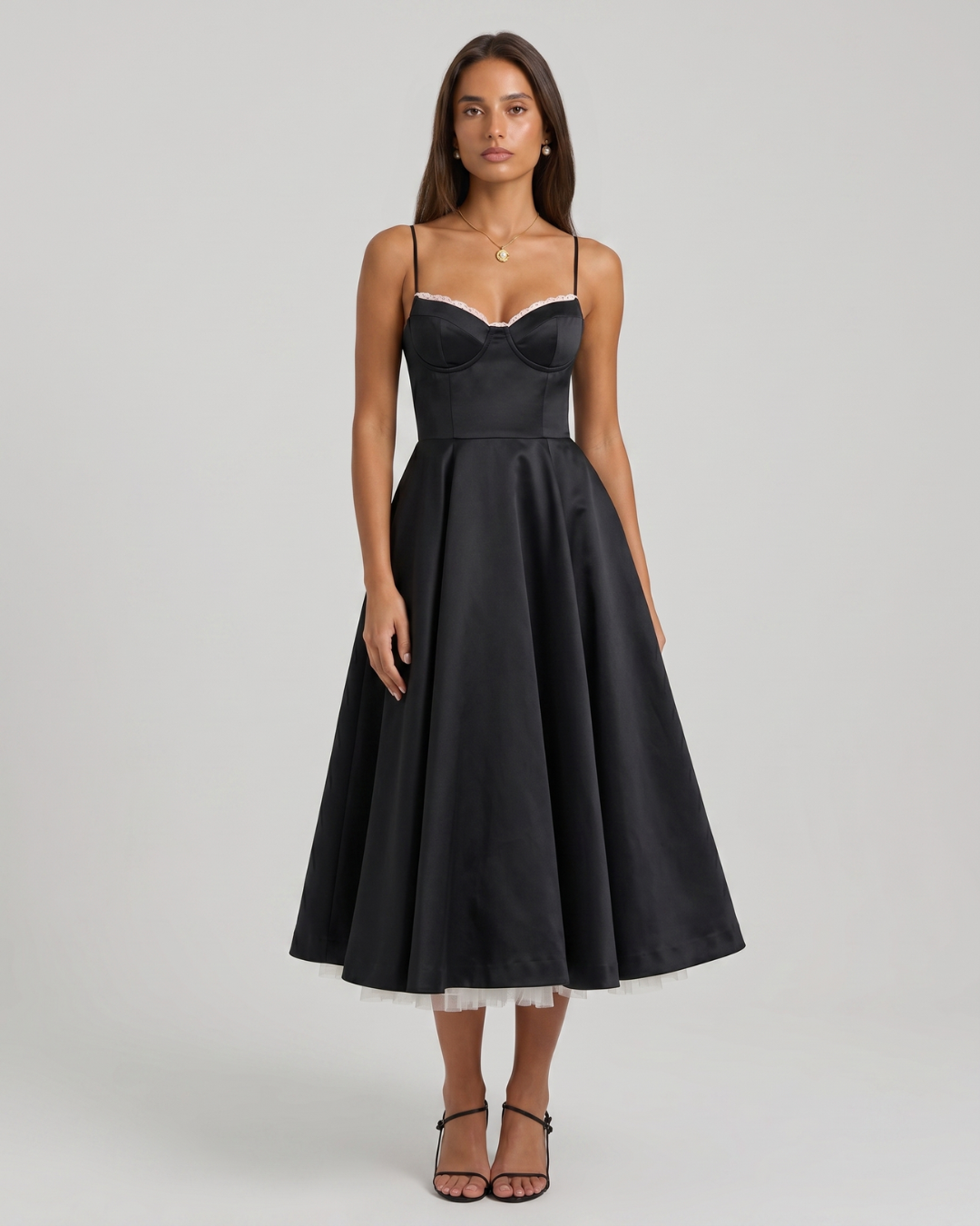 Celestina | Corset-Style Sleeveless Midi Dress