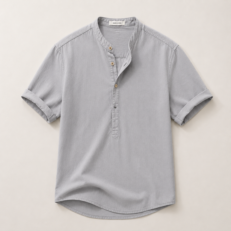 Caleb | Casual Linen Blend Short Sleeve Shirt
