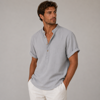 Caleb | Casual Linen Blend Short Sleeve Shirt