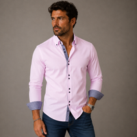 Nathan | Contrast Trim Button Down Cotton Dress Shirt