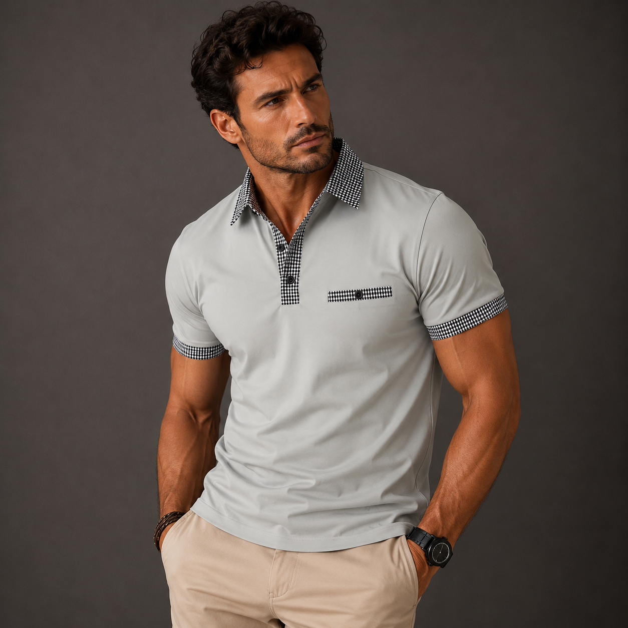 Miles | Contrast Collar Short Sleeve Polo Shirt