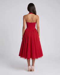 Elisabetta | Lace-Up Boned Midi Dress