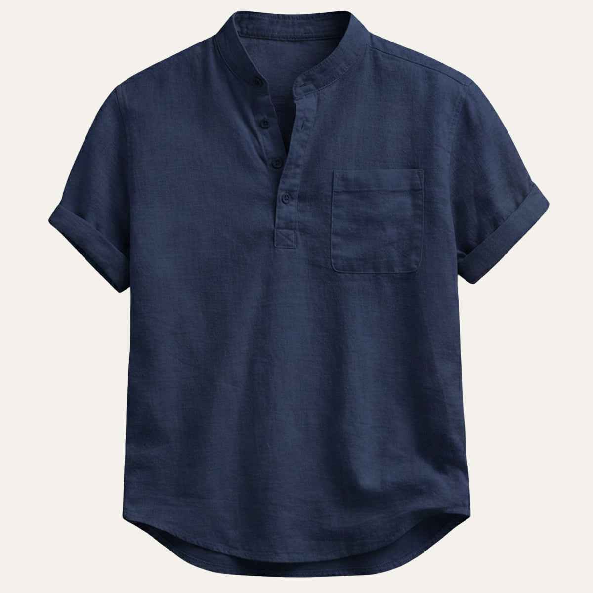 Calvin | Men's Relaxed Fit Henley Linen Shirt