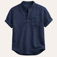Calvin | Men's Relaxed Fit Henley Linen Shirt