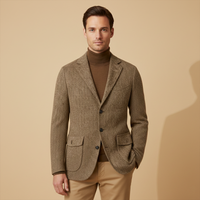 Ludovic | Single Breasted Wool Herringbone Tweed Blazer