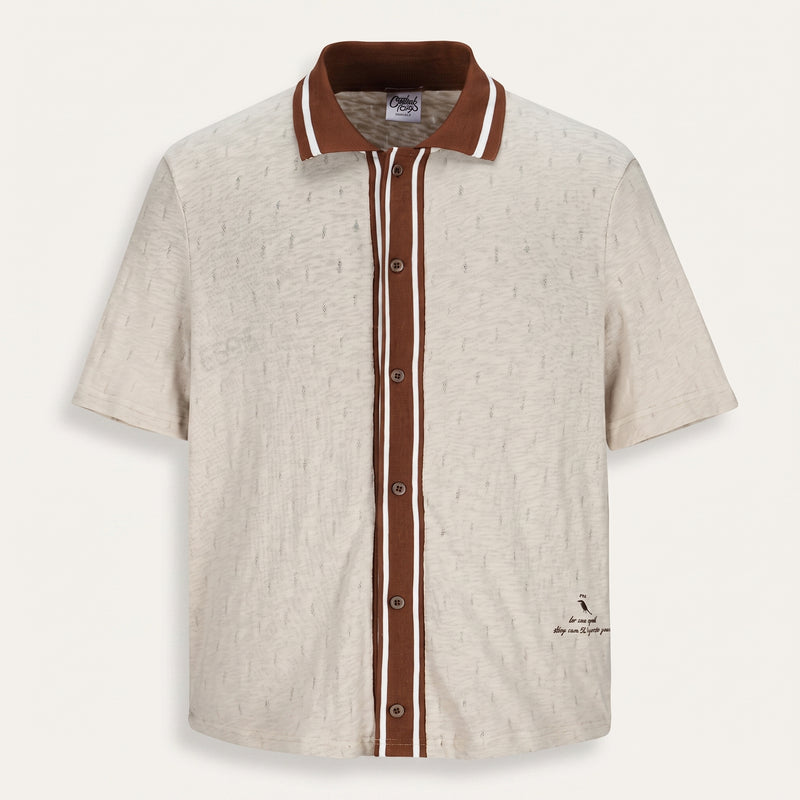 Keith | Textured Jacquard Short Sleeve Polo Shirt