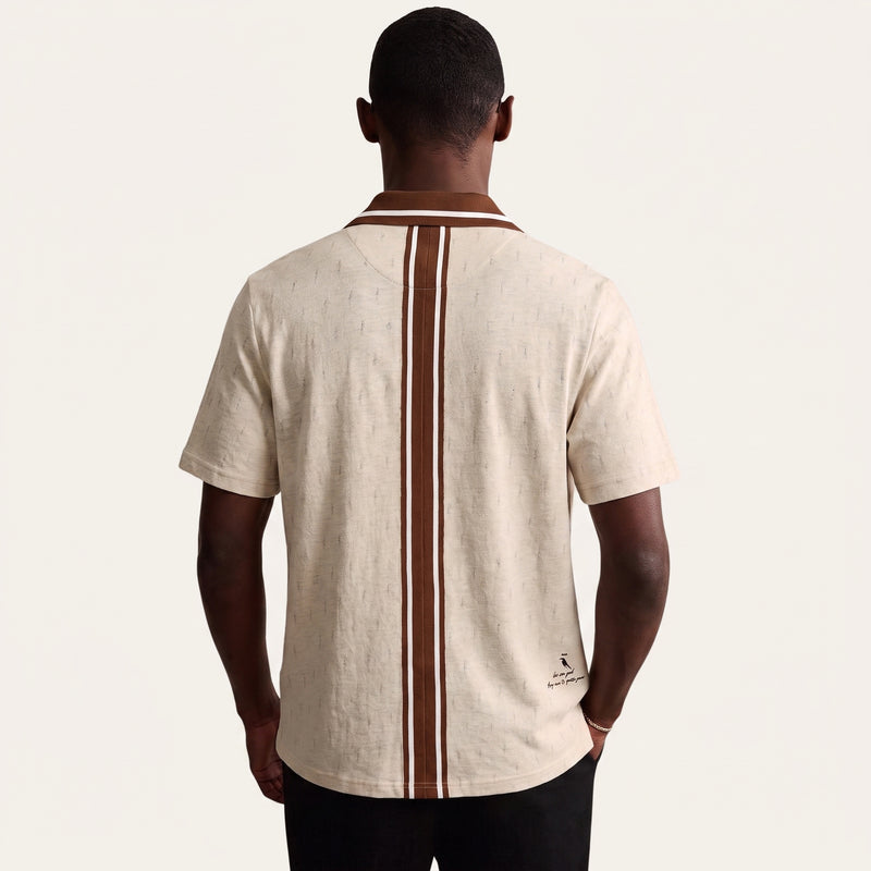 Keith | Textured Jacquard Short Sleeve Polo Shirt
