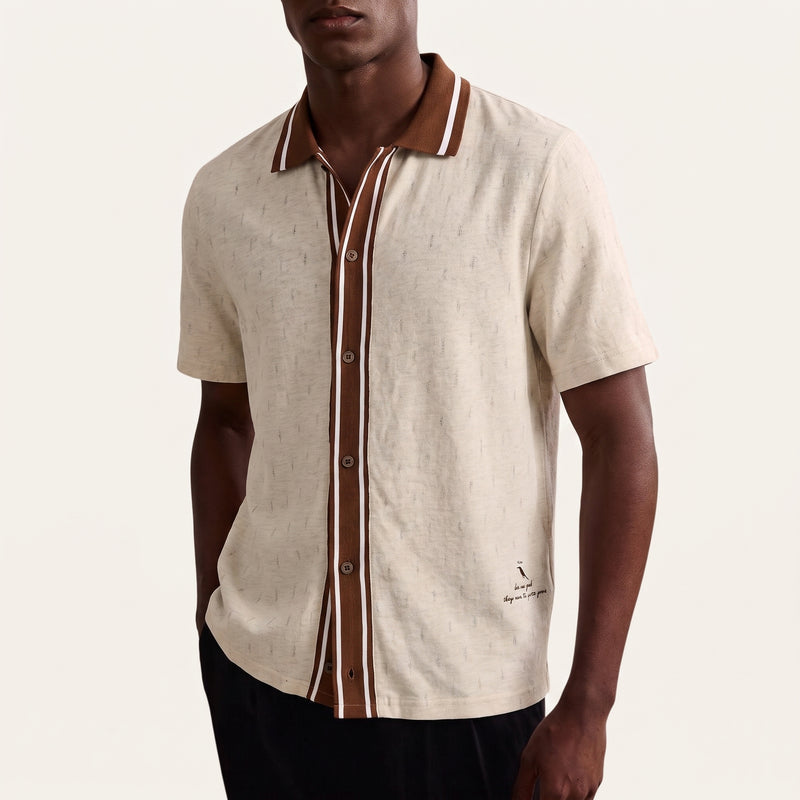 Keith | Textured Jacquard Short Sleeve Polo Shirt