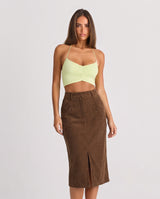 Lyla | Sculpting Brushed Midi Pencil Skirt