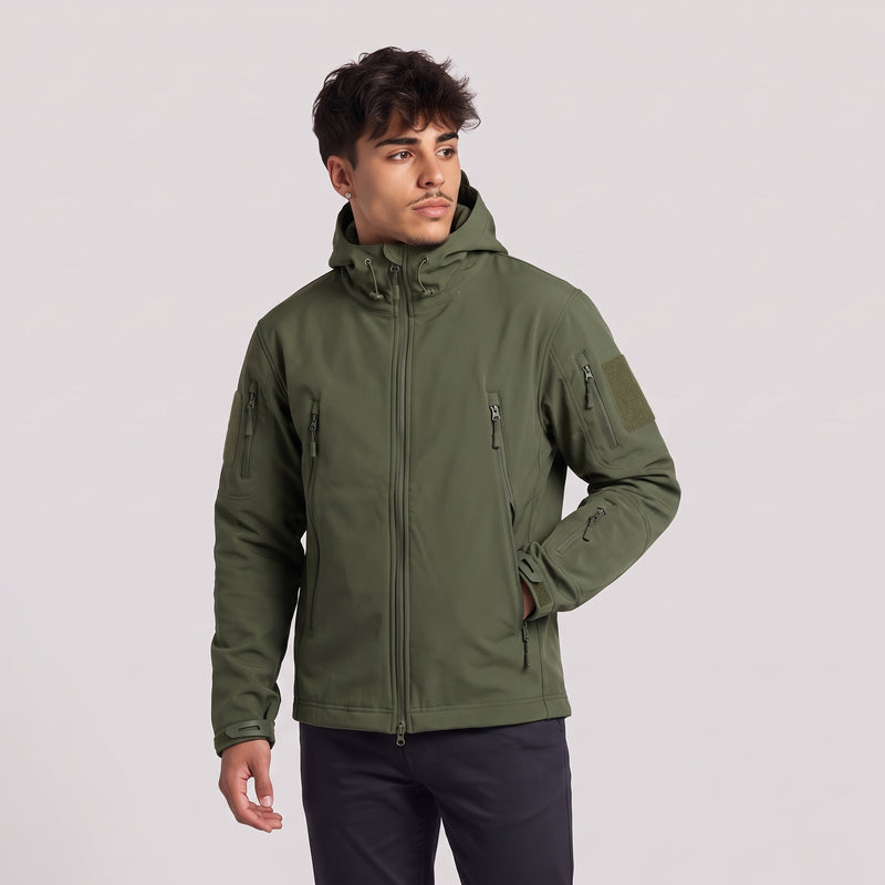 Aurelius | Men's All-Weather Rain Jacket with Hood and Zipper Pockets
