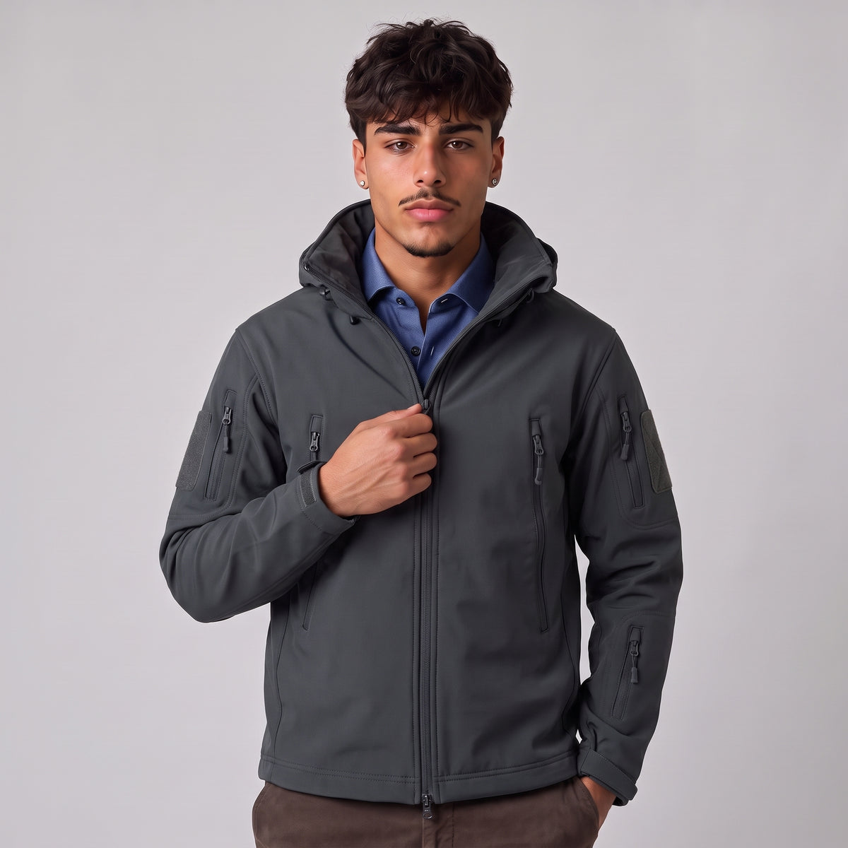 Aurelius | Men's All-Weather Rain Jacket with Hood and Zipper Pockets
