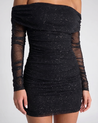 Grace | Sparkle Off-Shoulder Mesh Mini Dress