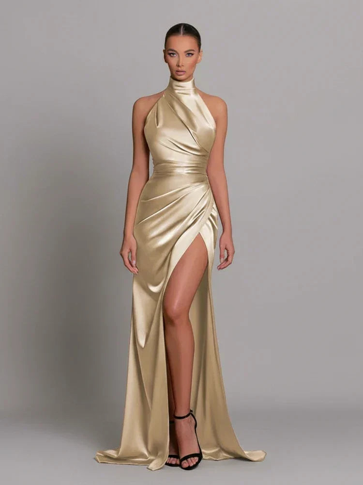 Alethea maxi dress in Gold