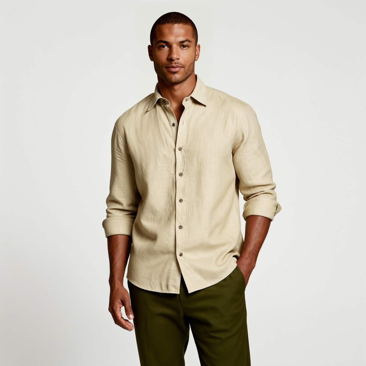 Dennis | Vintage Long Sleeve Linen Shirt