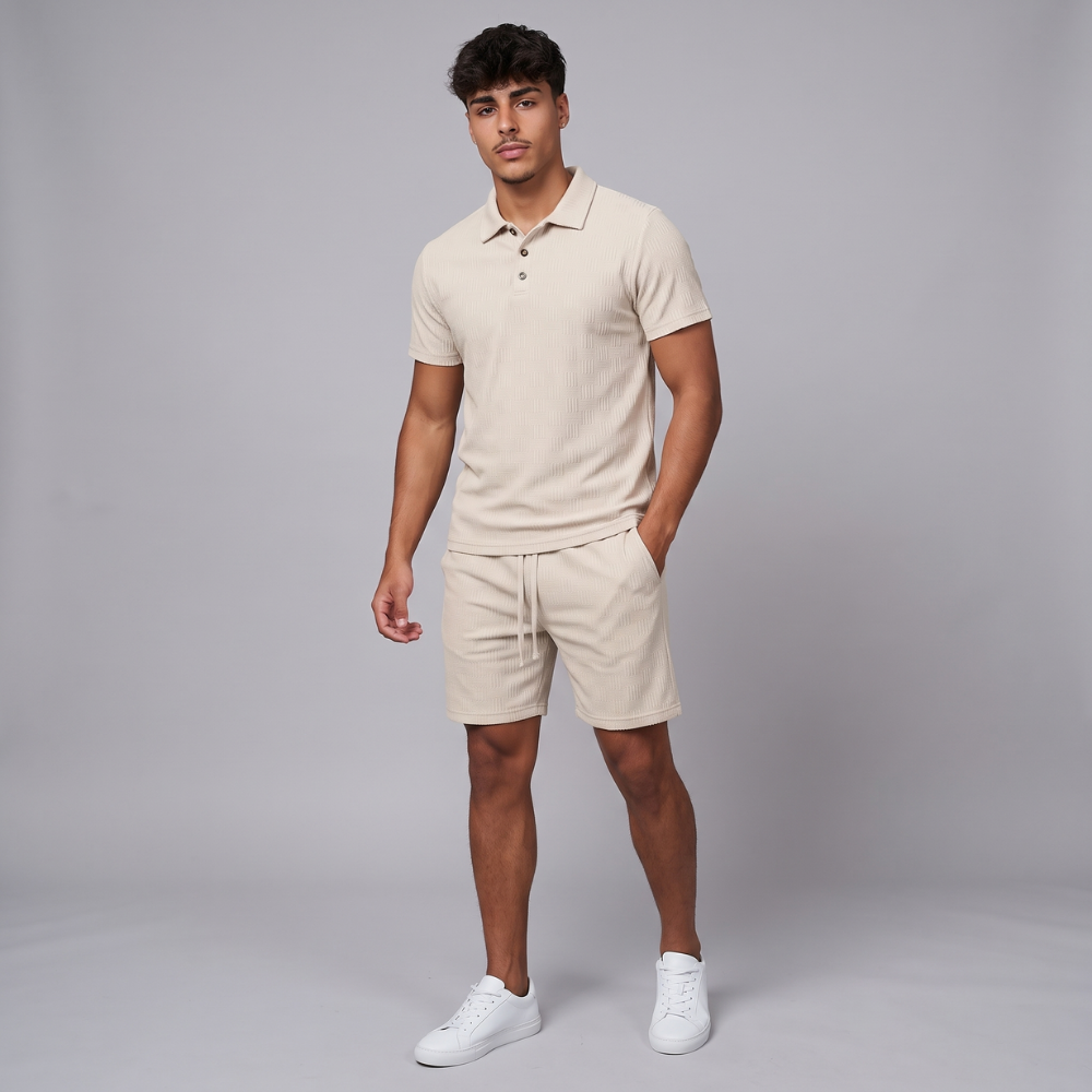 Brooks | Men's Polo Shirt and Shorts Summer Set