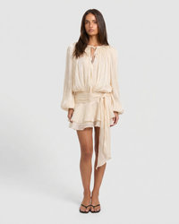 Miora | Pleated Ruched-Hem Mini Dress