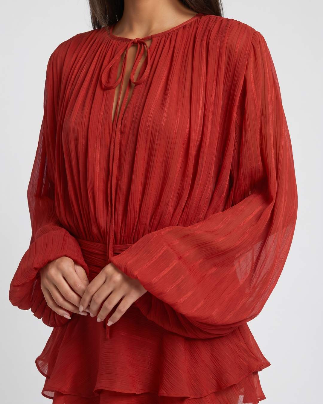 Miora | Pleated Ruched-Hem Mini Dress