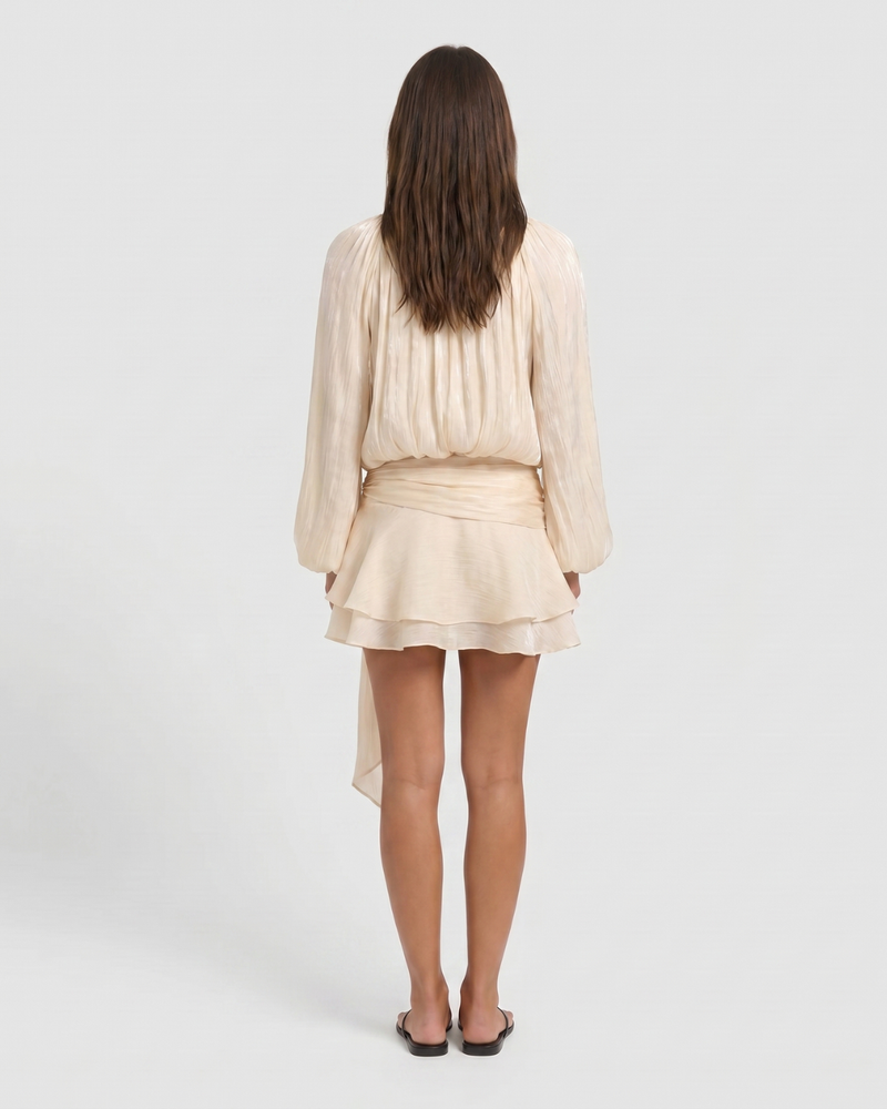 Miora | Pleated Ruched-Hem Mini Dress
