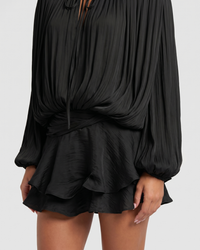 Miora | Pleated Ruched-Hem Mini Dress