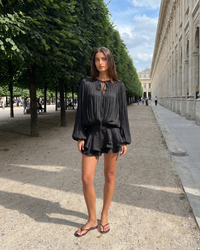 Miora | Pleated Ruched-Hem Mini Dress