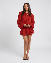 Miora | Pleated Ruched-Hem Mini Dress