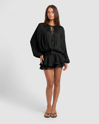 Miora | Pleated Ruched-Hem Mini Dress