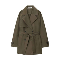 Mira | Casual Belted Trench Jacket Khaki Long