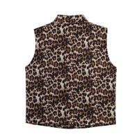 Paloma | Sleeveless Shirt Leopard Print Brown Button Front Fitted