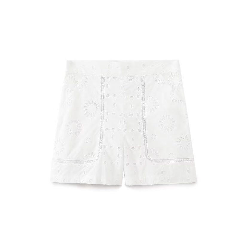 Nora | white linen shorts
