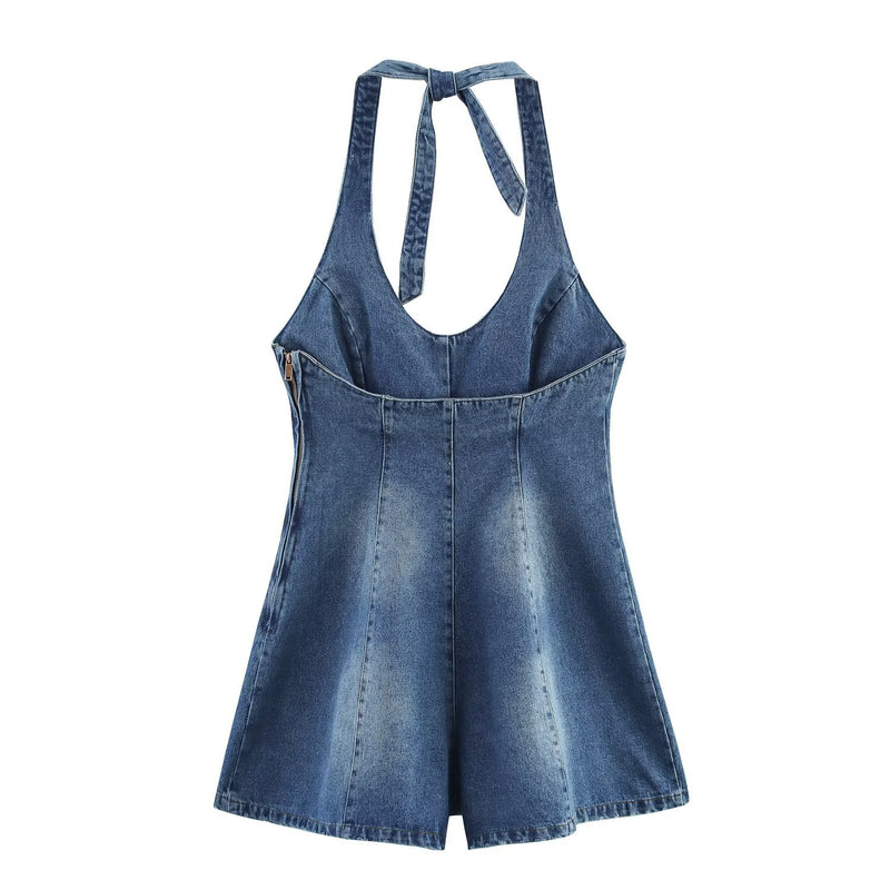 Skye | denim romper