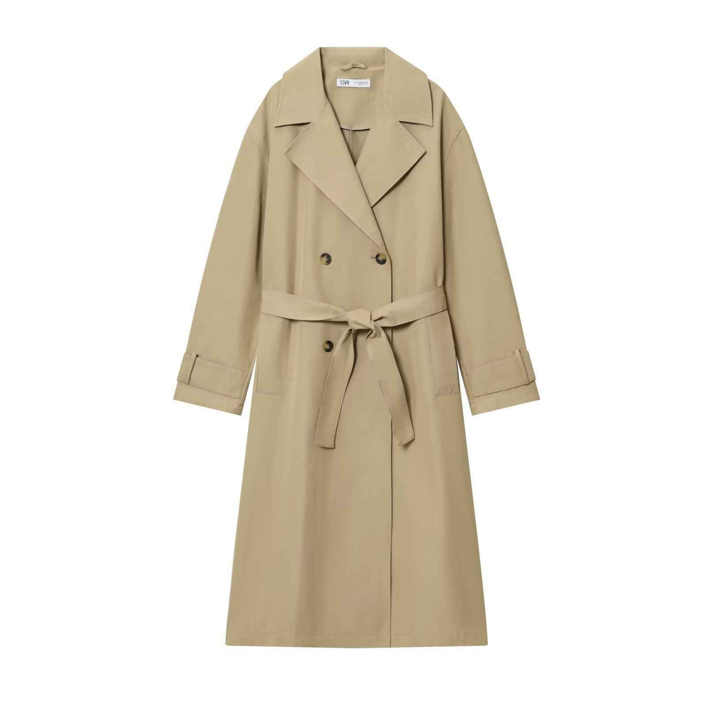 Maren | Smart Casual Longline Trench Coat Beige Double Breasted