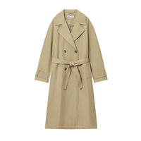 Maren | Smart Casual Longline Trench Coat Beige Double Breasted