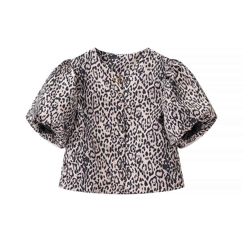 Viola | Elegant Satin Blouse Black Puff Sleeve Short Sleeve