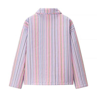Sage | Summer Striped Shirt Jacket Pink Zip Up Oversized