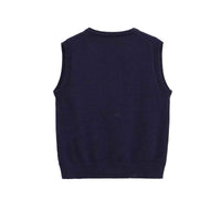 Sia | Sleeveless Knitted Top Navy Button Front Cropped