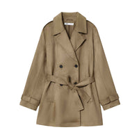 Bella | Smart Casual Belted Trench Jacket Beige Double Breasted